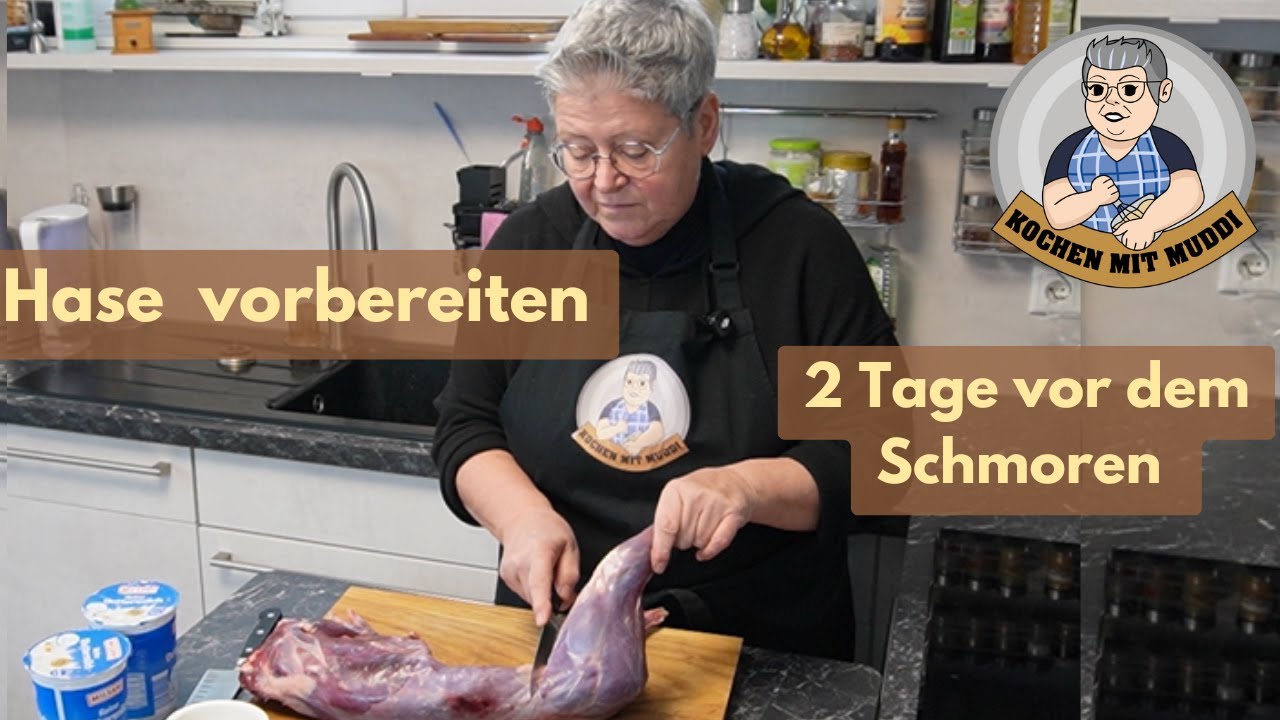 Hase zum Schmoren vorbereiten