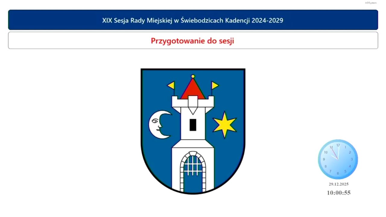 XIX Sesja Rady Miejskiej w Świebodzicach Kadencji 2024-2029