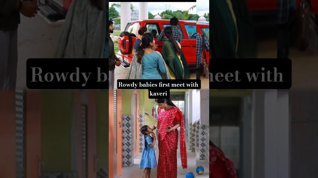 Rowdy babies first meet with kaveri 😍 #mahanadhi #vika #vijay #vijaykaveri #swaminathan #mahanathi