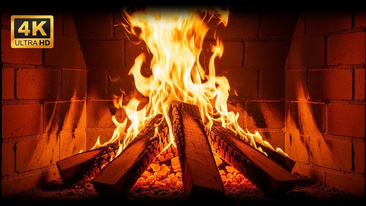 Cozy Crackling Fire Fireplace 🔥 Warm Ambience for Peaceful Nights