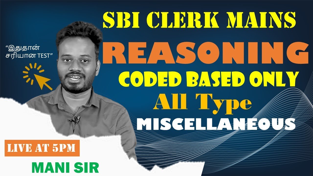 Mani Sir Session 🔴|SBI Clerk Mains 2024 |All Type Coded Based Miscellaneous Questions🔥|Real Approach