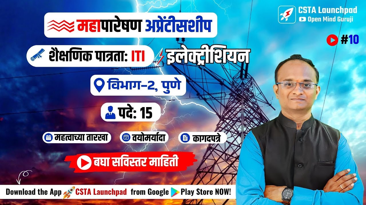 Mahapareshan Apprentice 2025 🔥 Pune Division-2 | 15 ITI Electrician Posts | MSETCL Recruitment