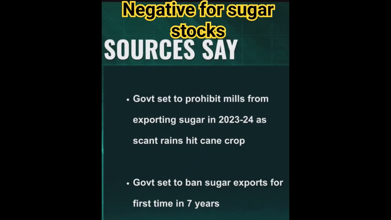 Sugar export Banned | Sugar Stocks negative news | Sugar Stocks | Govt Ban Sugar export | Balrampur