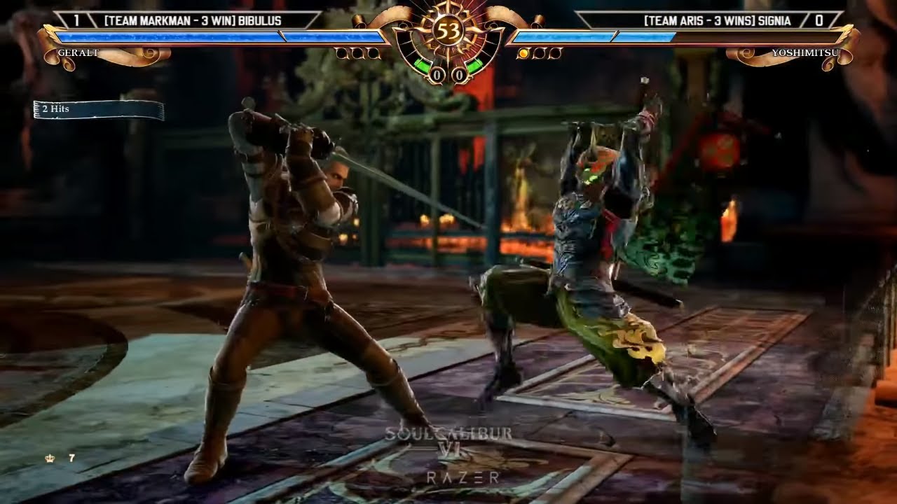 Soulcalibur 6 - Geralt vs Yoshimitsu High Level Gameplay & Yoshimitsu Soul Edge (Finisher)