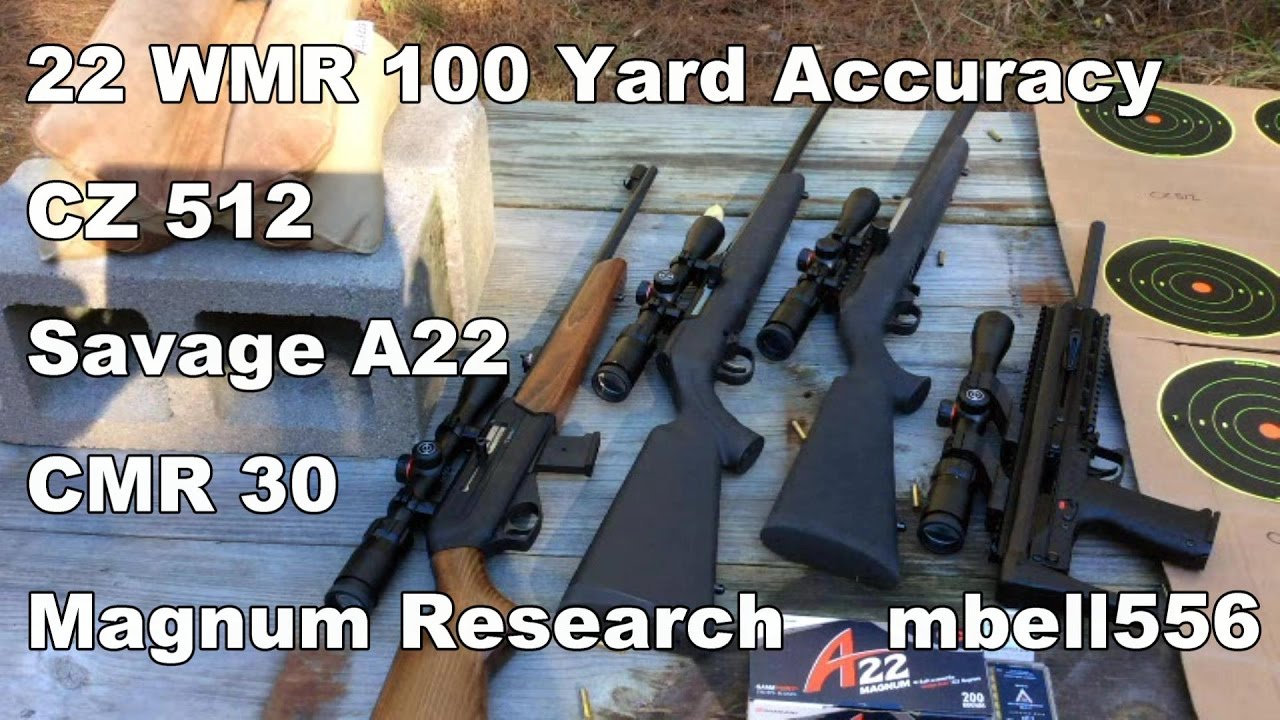 22 Magnum, точность на 100 ярдов: CZ 512, Savage A22, Magnum Research 1722M и Kel Tec CMR 30