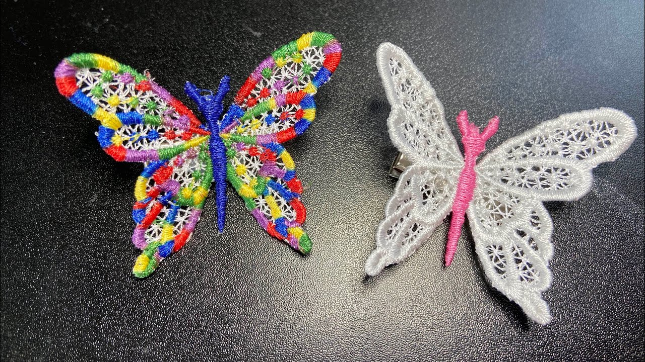 Machine Embroidery 4x4 Hoop Project - Free Standing Lace Butterfly