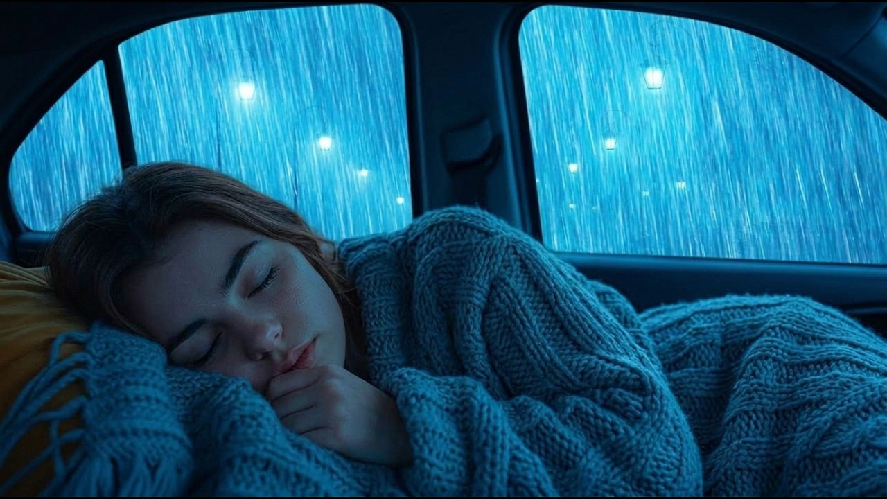 Beat Insomnia Fast with Heavy Rain & Thunder on Car Roof at Night | Relaxing Sleep Sounds