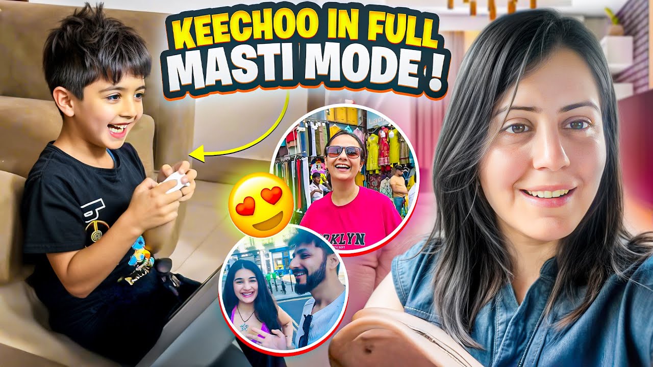 Keechoo in full masti mode. Lajpat Nagar Market.