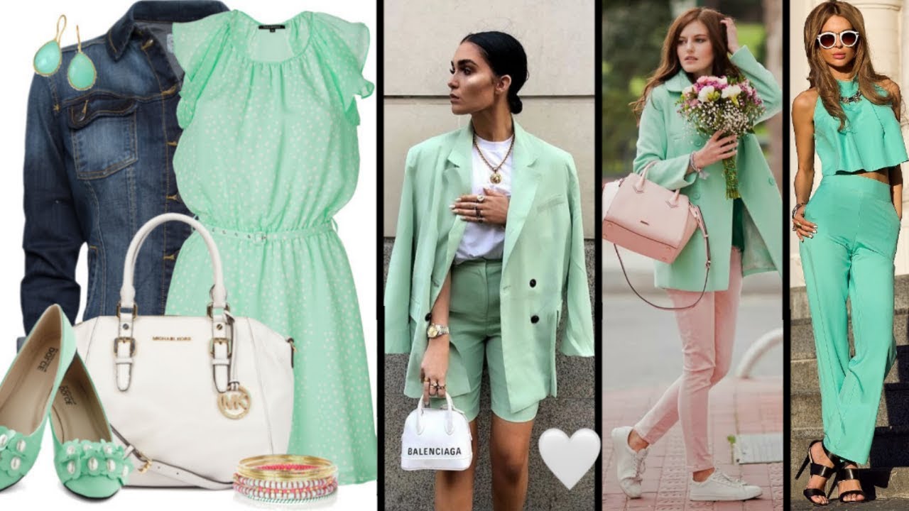 MODA 2020💚 OUTFITS VERDE MENTA MINT GREEN OUTFITS IDEAS MODA FEMININA