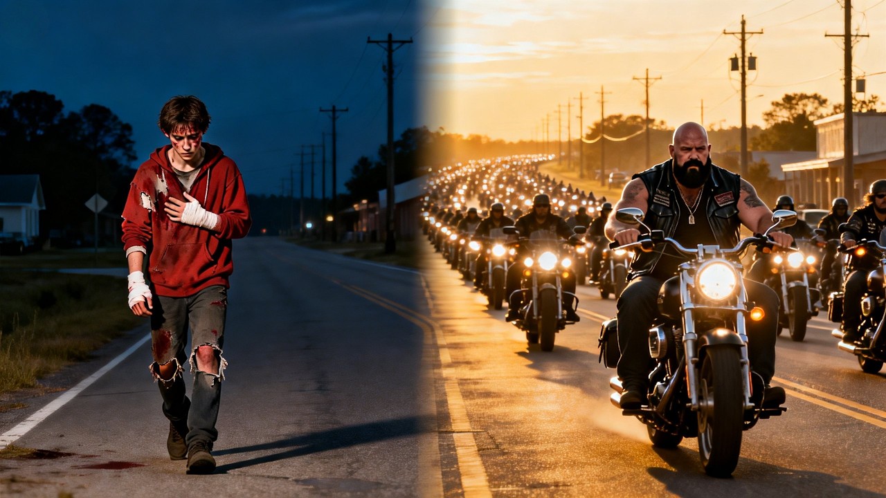Boy Bleeds Shielding Biker’s Daughter — 200 Hell Biker Angels Arrive by Dawn