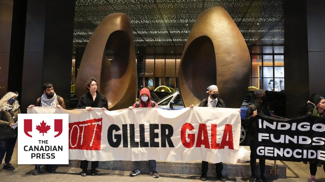 Authors protest outside Toronto Giller Prize festivities