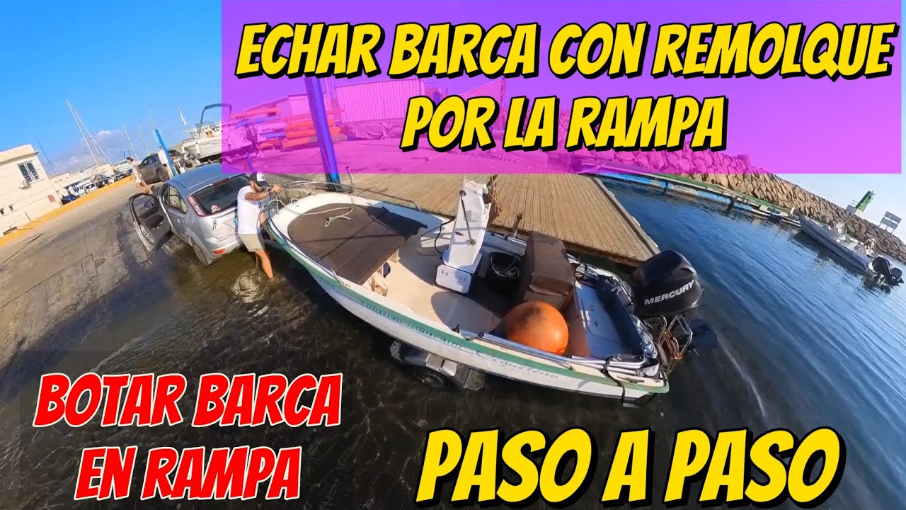 COMO ECHAR BARCA EN RAMPA CON REMOLQUE botar barco en rampa. #barcos #pesca #fishing #boating