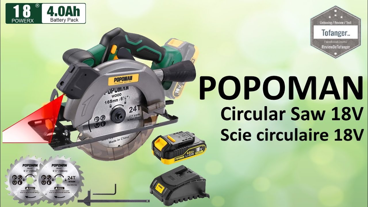 Циркулярная пила POPOMAN - Дисковая пила Popoman 18V - Распаковка и использование