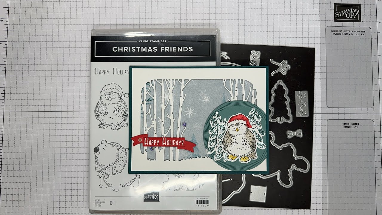 Stampin’ Up! Christmas Friends Happy Holidays Card Tutorial #diy #papercrafting #patternedpaper
