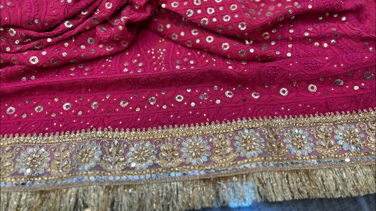Chikenkary indian lehngha | Pakistani design | kamdani | Banarsi | Purechiffon | Gota work | Printed