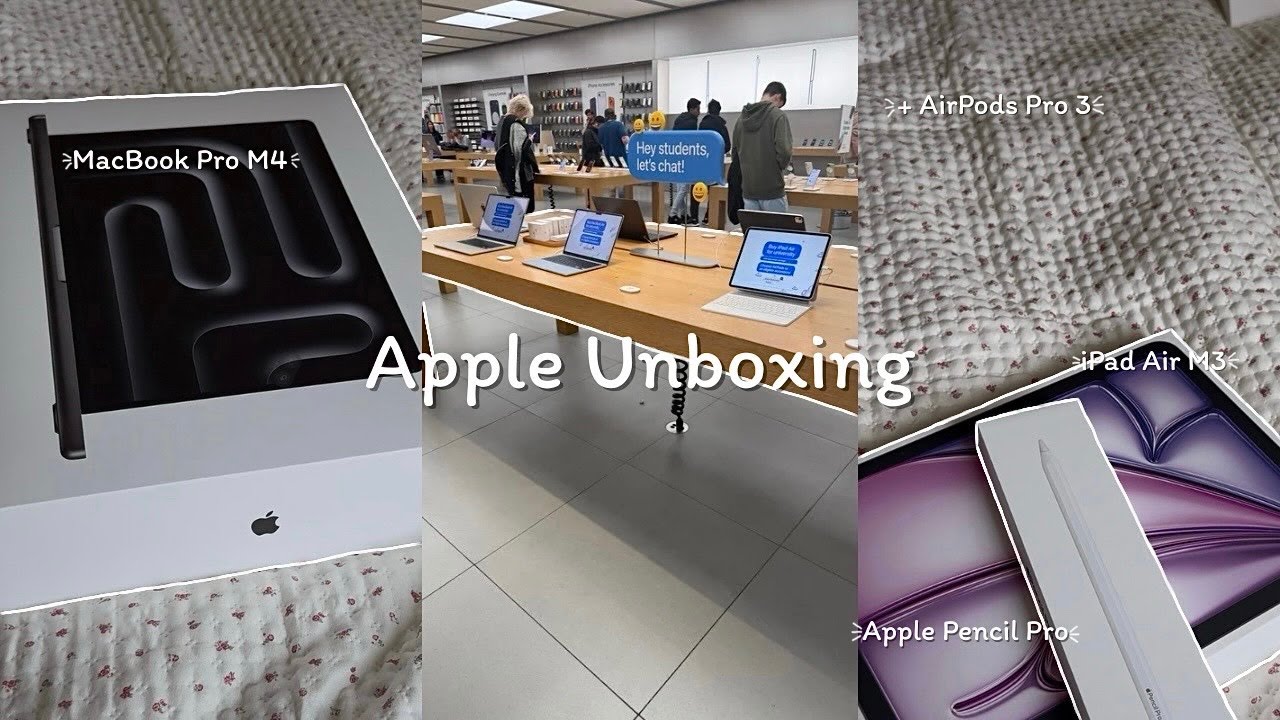 Apple unboxing  | MacBook Pro, iPad Air, Apple Pencil + AirPods Pro ʚɞ