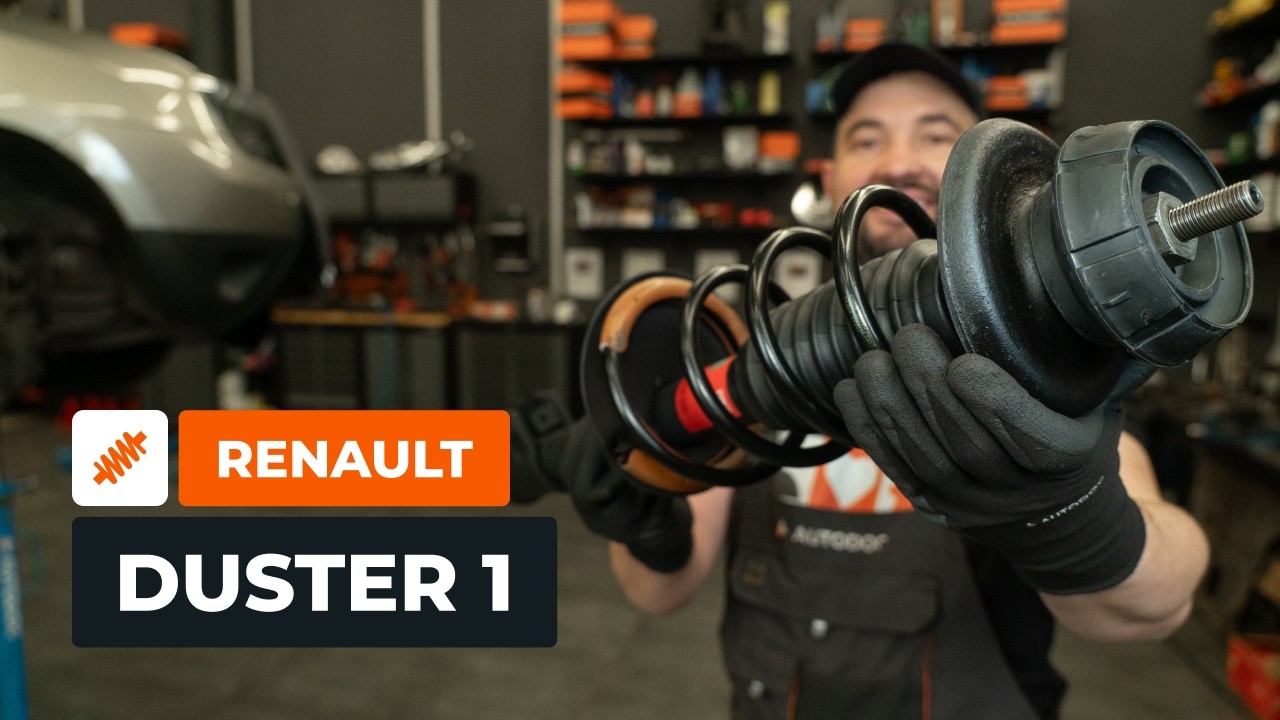 How to change a front suspension strut on RENAULT DUSTER 1 [AUTODOC TUTORIAL]