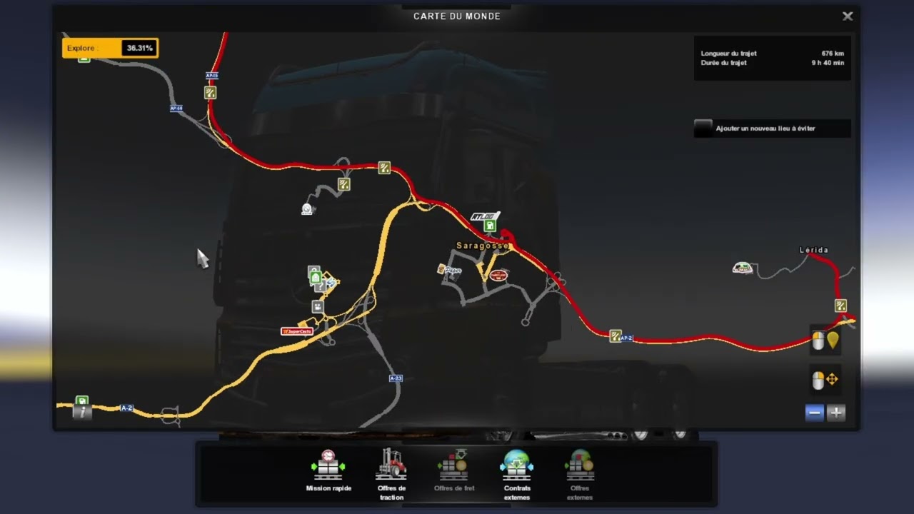 Euro Truck Simulator 2 tarragone à bordeaux
