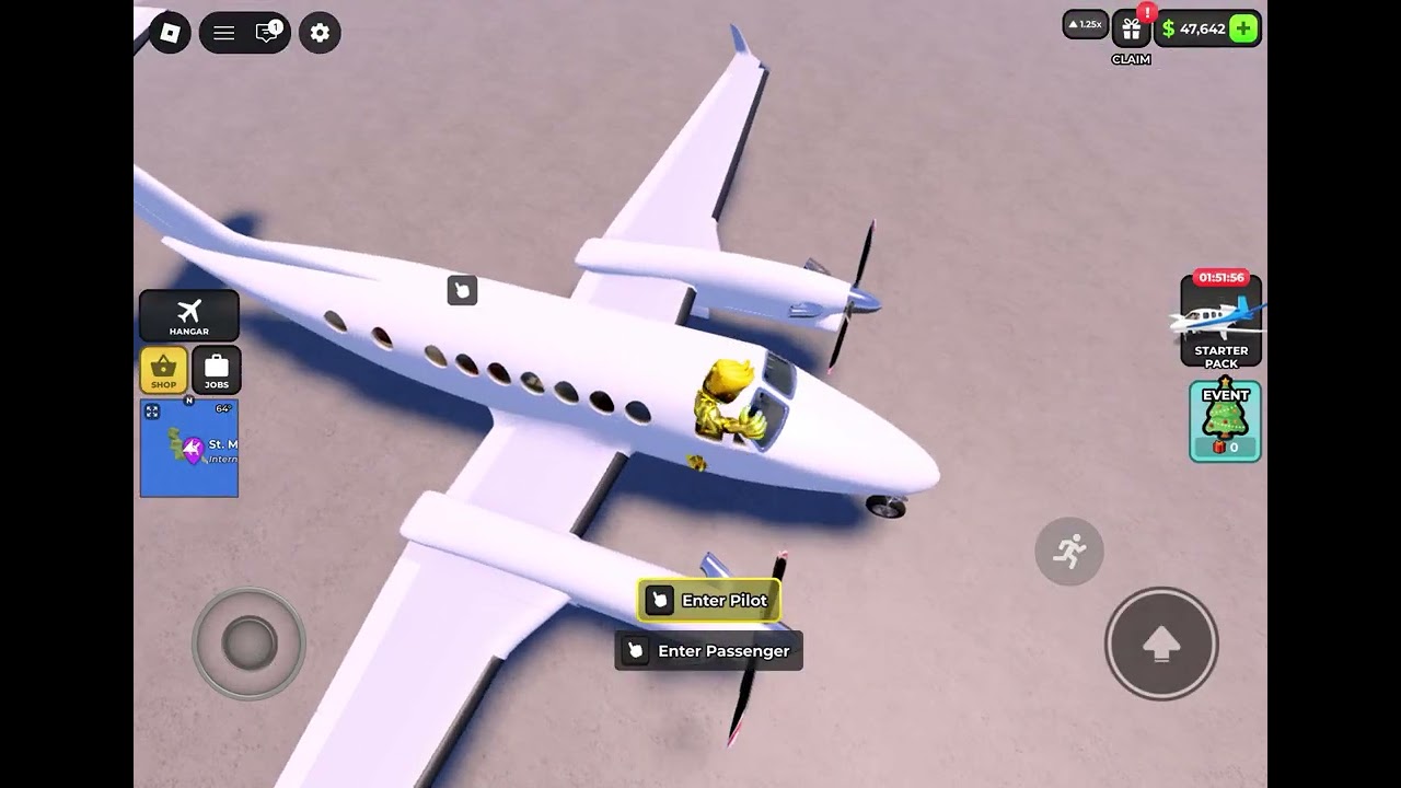 As you can see I am playing a plane driving game on Roblox.
