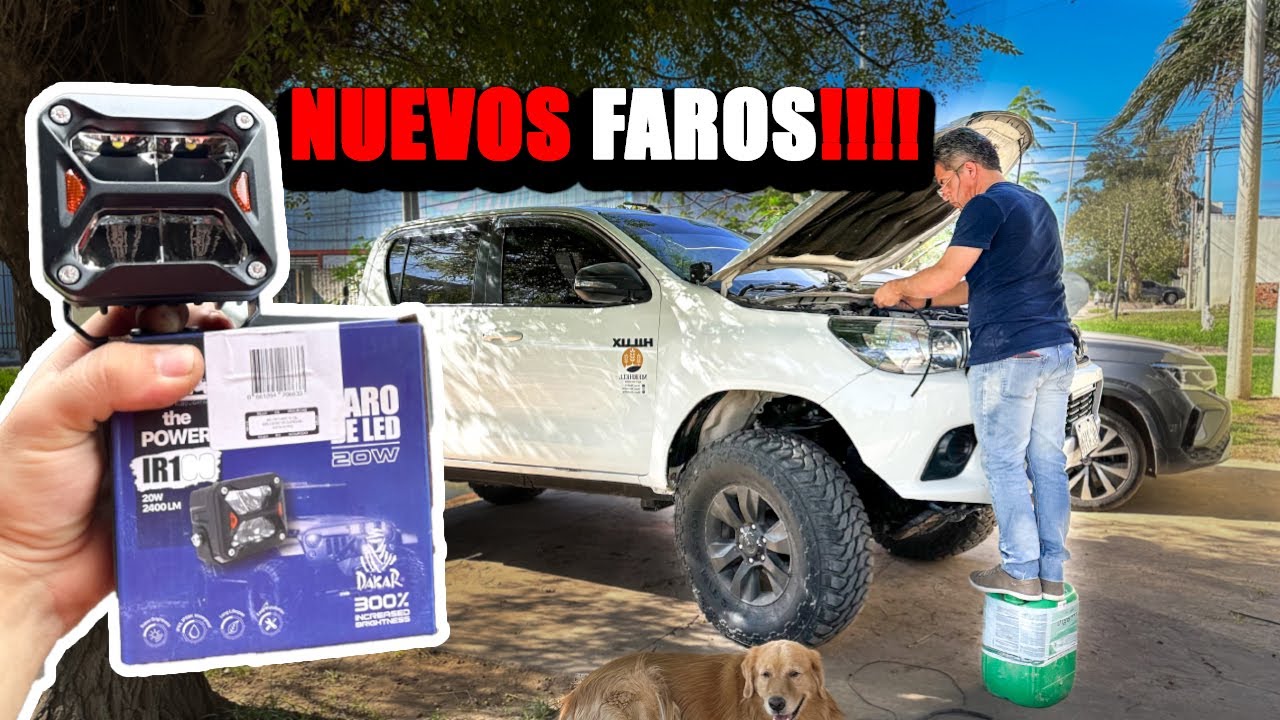 INSTALACION de FAROS en el CAPOT de la HILUX| Faros IR100 DAKAR| Maxi_Merhell