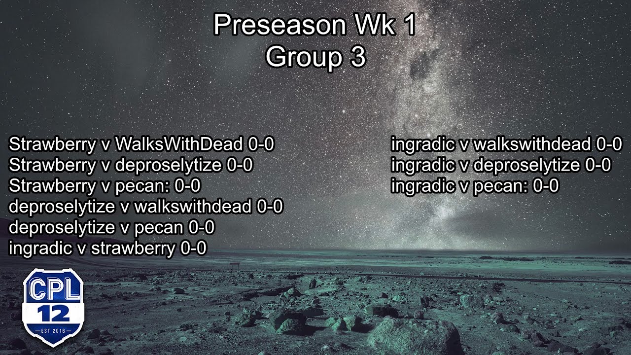 CPL S12 Preseason Week 1, G3 - Cast by Staged