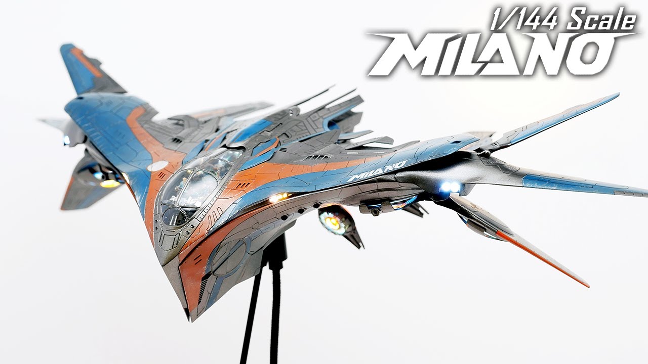 Guardians of the Galaxy Milano Spaceship - SLA 3D Printed 1/144 Scale Model with LED