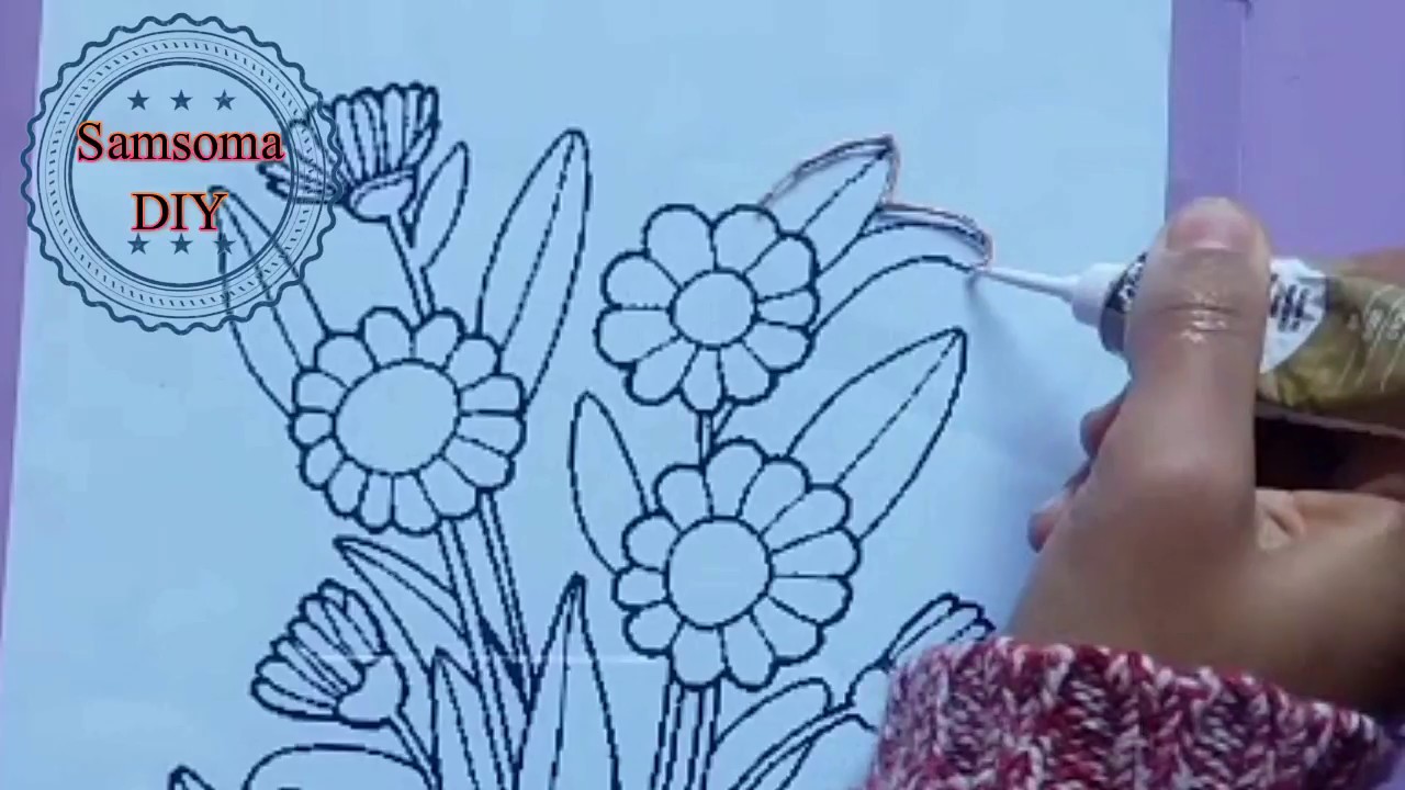 دورة تعلم الرسم على الزجاج - كيفية تحديد الرسمة على الزجاج - الريليف / Glass Painting