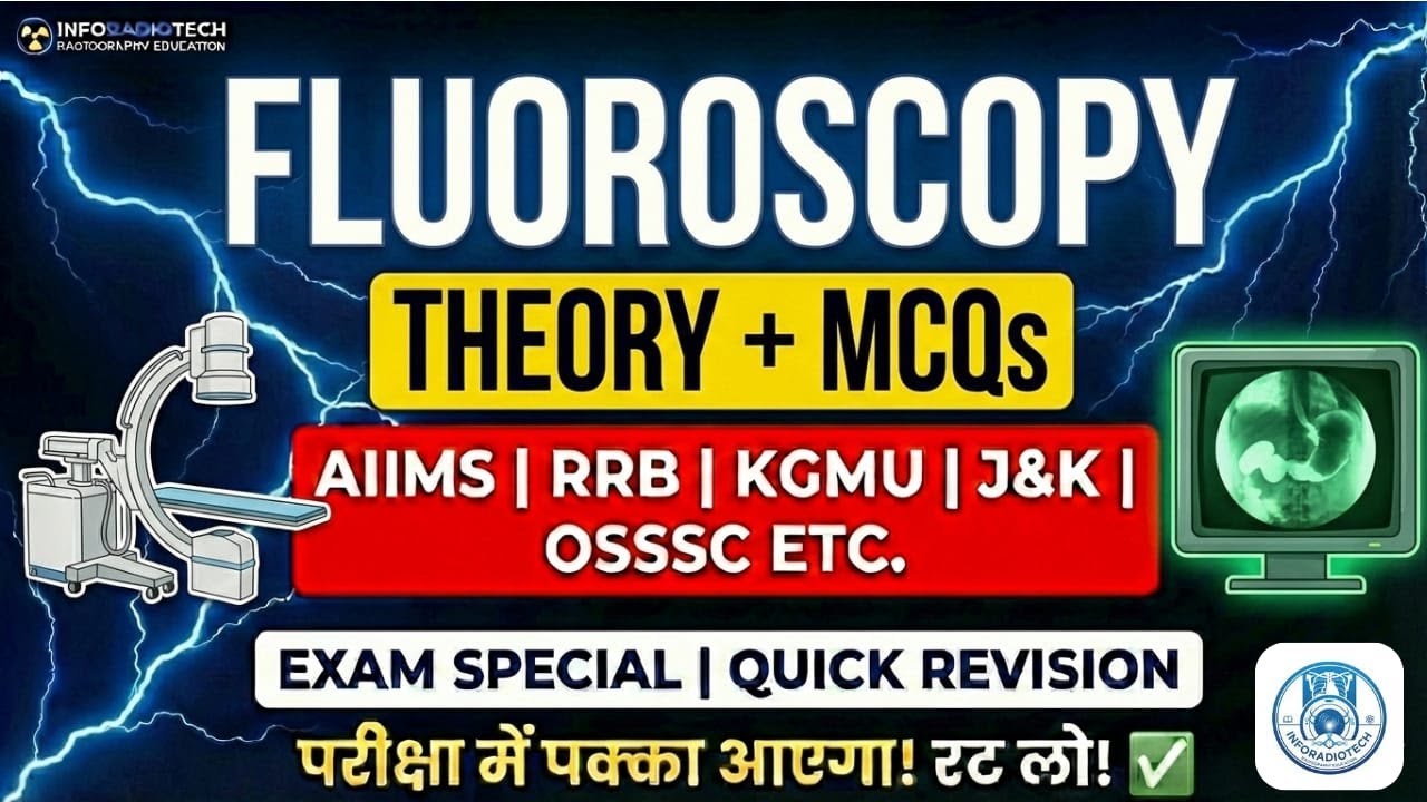 Fluoroscopy in Radiography – Complete Chart-Based Notes with Explanations + Important MCQs 30