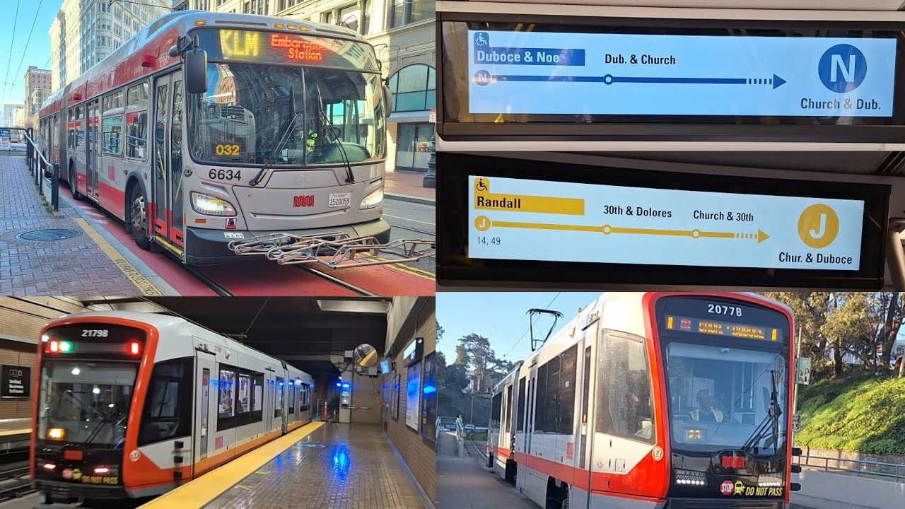 SF Muni Metro closure special trains & KLM bus shuttles action around SF (1/19/2026)