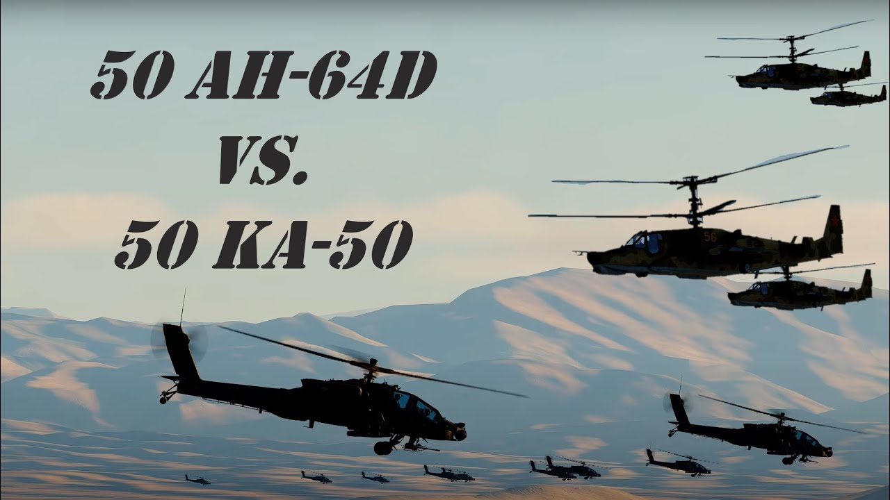 DCS World | 50 AH-64D Apache vs. 50 Ka-50 Black Shark