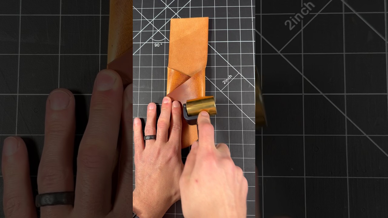 Fold and roll #leathertok #leathercraft #etsyorders #diy #leathercrafter #asmr #leather