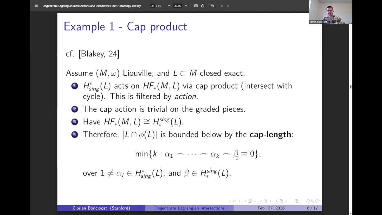 Degenerate Lagrangian Intersections and Parametric Floer Homotopy Theory - Ciprian Bonciocat