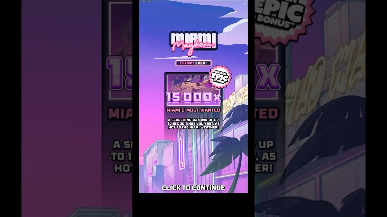 MAX WIN x MIAMI MAYHEM 🌴 | 2025-08-22 | .20 EUR | 15000x | SPIN BONUS | STAKE