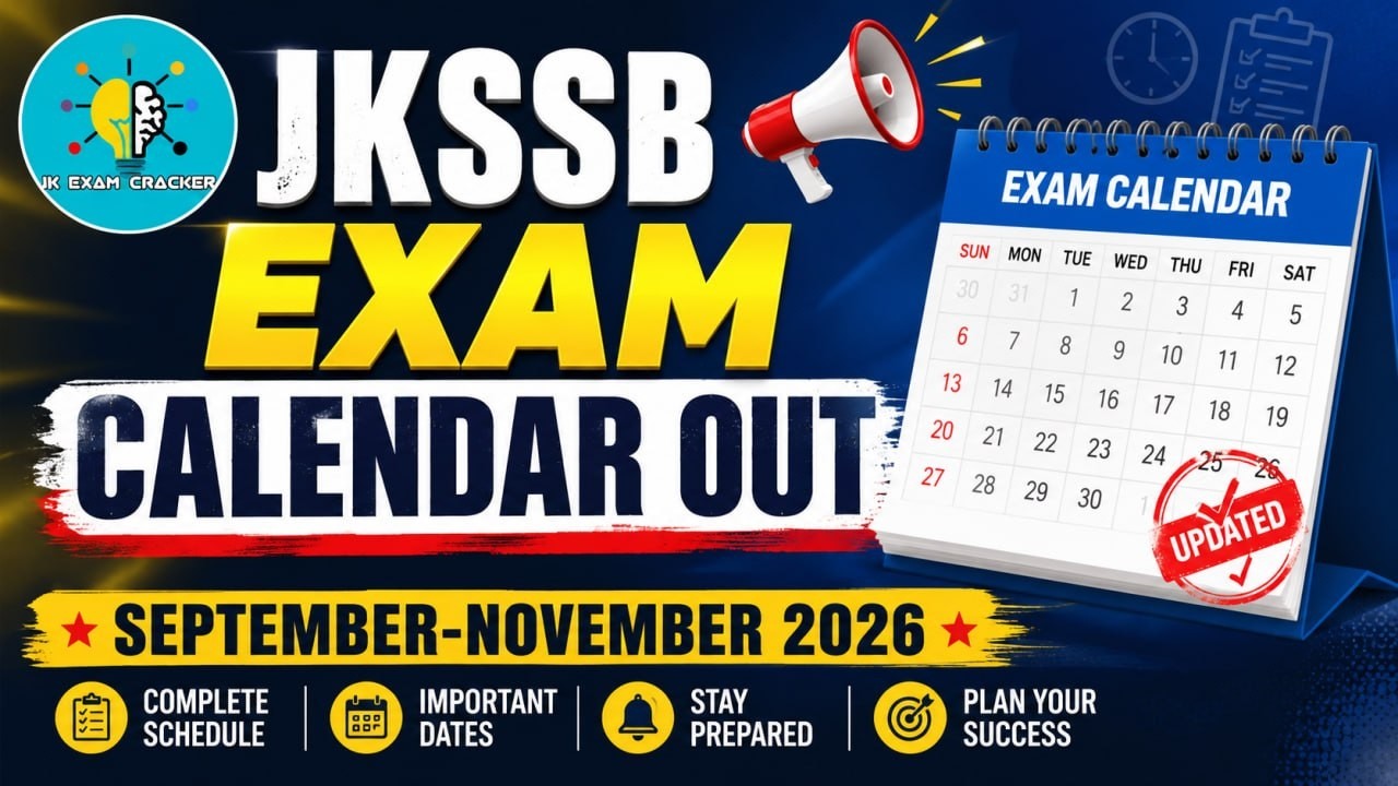 Jkssb Exam Calendar Out 🔊🔥|| Jkssb-2026 @JKExamCracker 