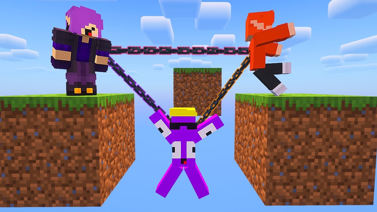 TENTAMOS fazer PAKOUR com TRÊS PESSOAS AMARRADAS no MINECRAFT...