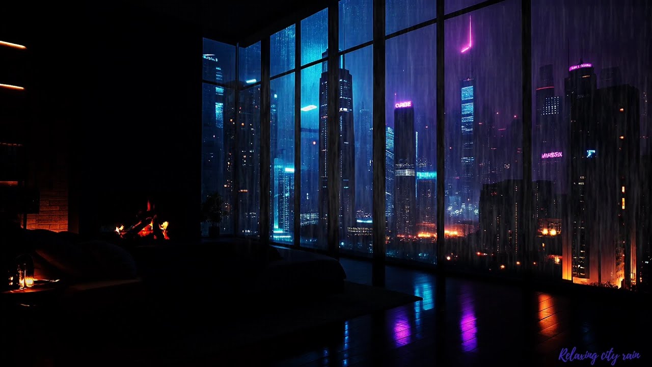 Heavy rain Over Luxury apartment⚡ | Loud Rain Sounds for Sleeping