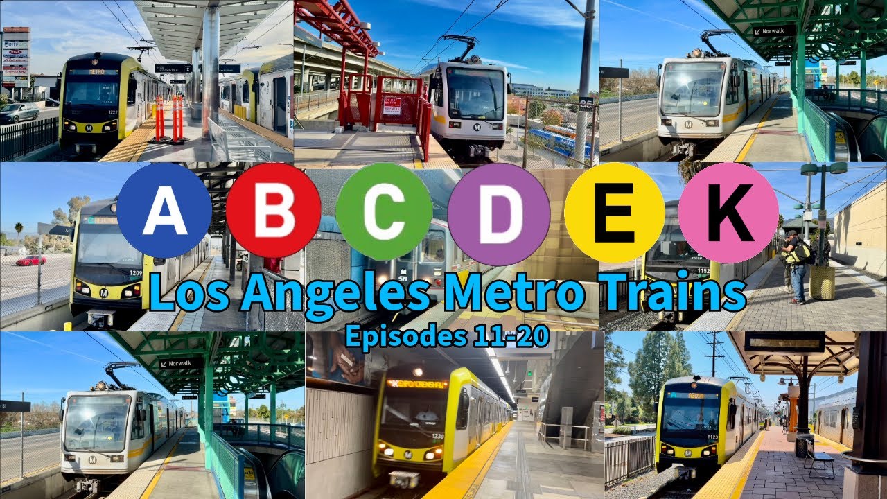 Los Angeles Metro Train Compilation - Episodes 11-20 | All Lines