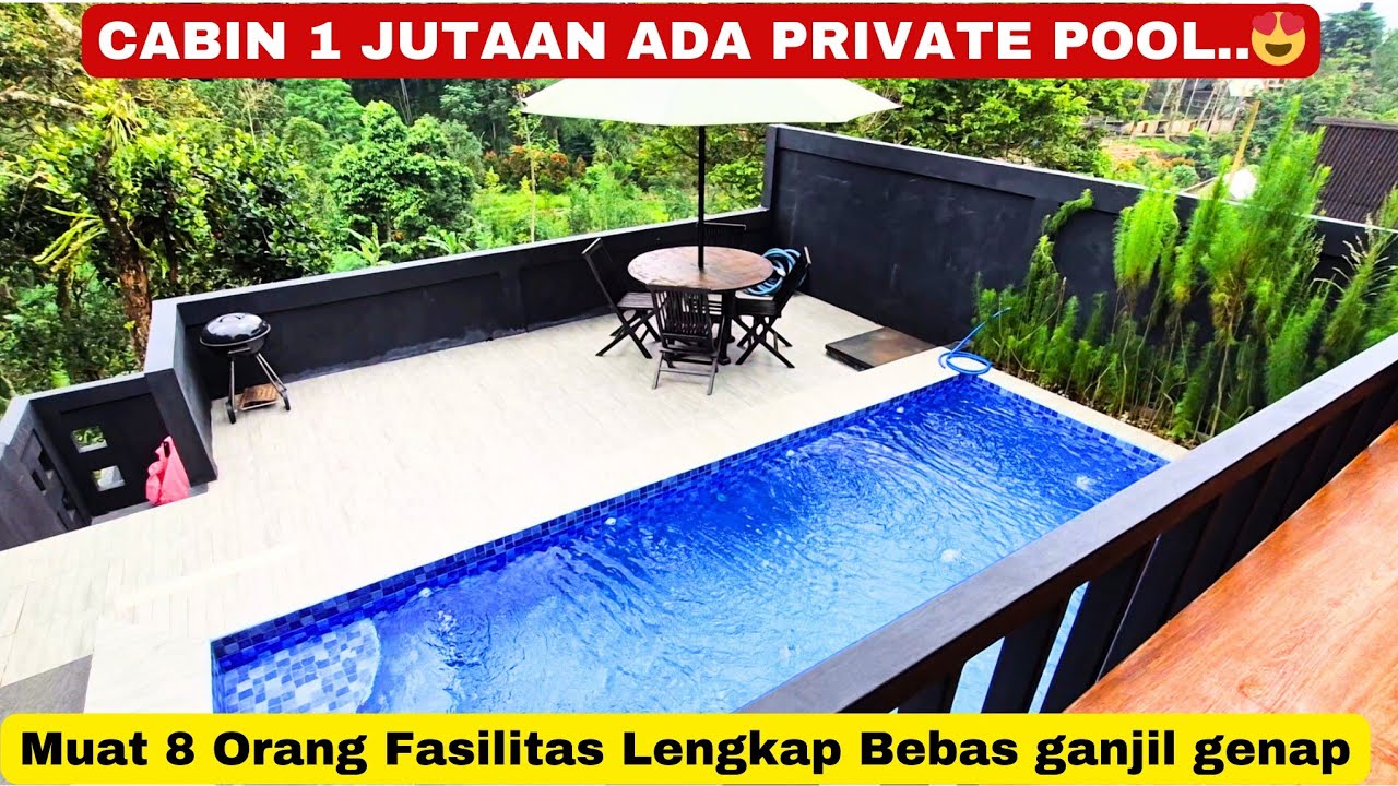 CABIN YANG PUNYA PRIVATE POOL‼️Bebas ganjil genap |Deju Cabin megamendung #cabin #puncak #villa 