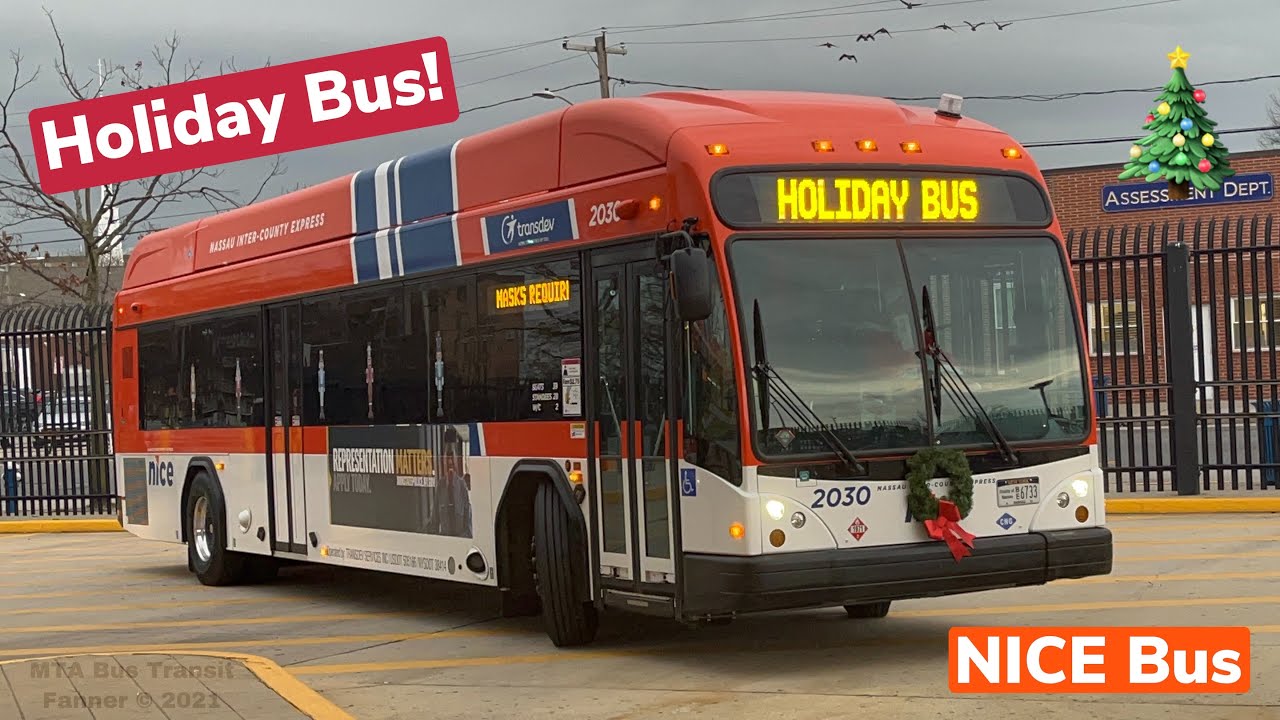 NICE Bus Special: The Holiday Bus Comes To Hempstead Transit Center!