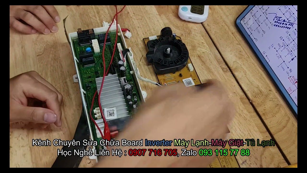 Máy giặt Samsung inverter mất nguồn, Học trò học 2 tuần dư sức sừa, bỏ xa thợ sửa board 5 năm