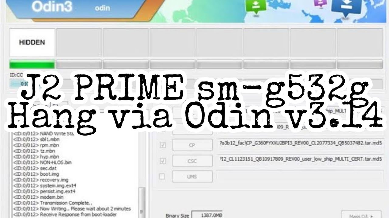J2 PRIME sm-g532g/ds HANG via Odin v3. 14