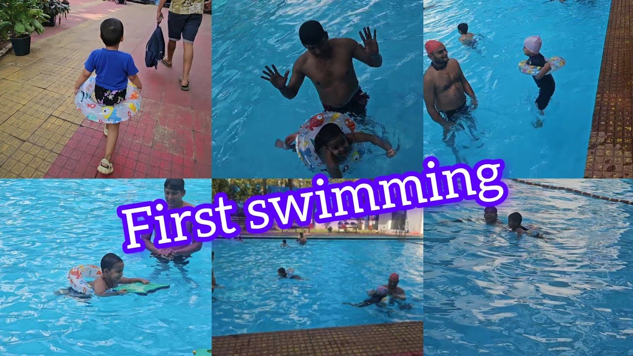 Baby first swimming 🥽 