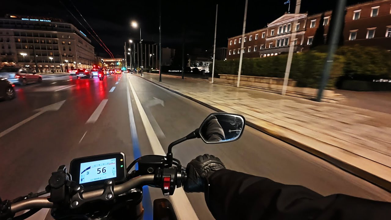 Athens night ride | HONDA CB650R 2024 | Akrapovic pure sound | 4K