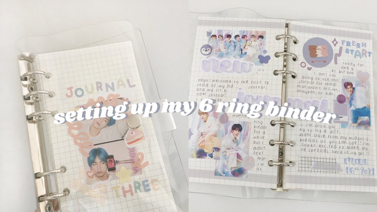 setting up my 6 ring binder (A6) // starting my 3rd journal !! 💟
