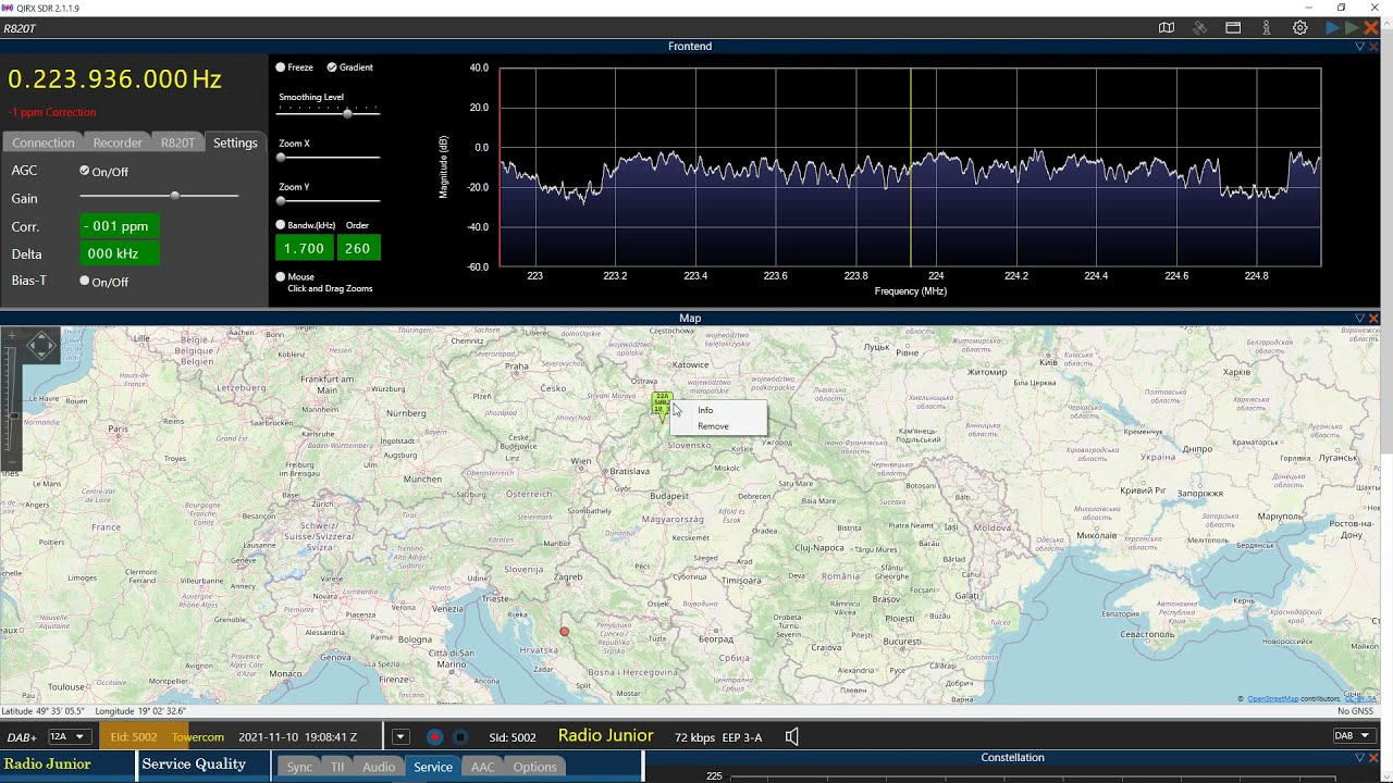 [Tropo] DAB DX - DAB+ Slovakia on 12A Žilina, MUX Towercom - received in Bosnia 527 km (10.11.2021)