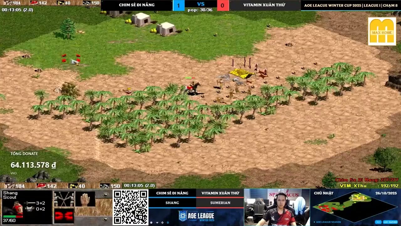 Chim Sẻ Đi Nắng vs Xu&acirc;n Thứ | V&ograve;ng 5 | AoE League Winter Cup 2025 | 16/10/2025 #aoe