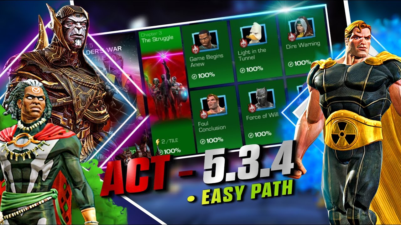 Act 5.3.4 Hyperion Boss | Easy Path Completion | Marvel Contest Of Champions | MCOC