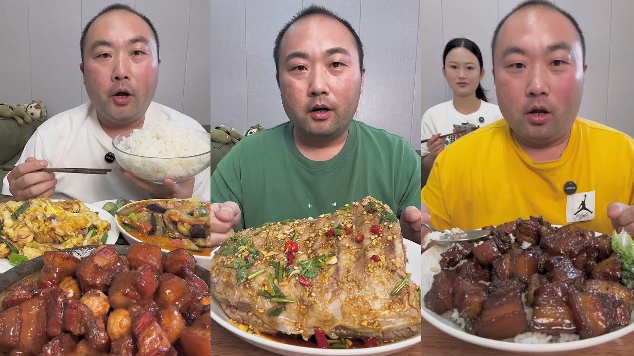 Mukbang # Part 189: Eat Sea Conch pig brain 🧠 belly pork bone head pig 