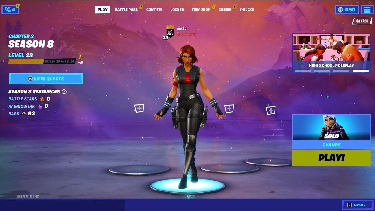 BLACK WIDOW dancing in lobby for TIktoks!! ( ALL RARE TIKTOK EMOTES!! )