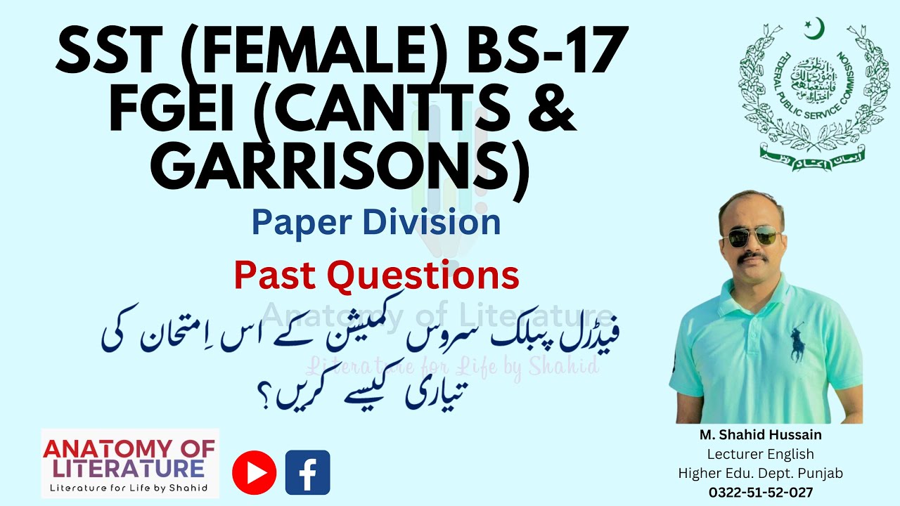 SST (General) Female Jobs I Preparation Method I FG Schools Jobs